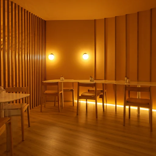 Warm modern restaurant and lounge interior